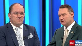Marek Výborný (KDU-ČSL) a Radim Fiala (SPD) v Partii (15. 10. 2023).