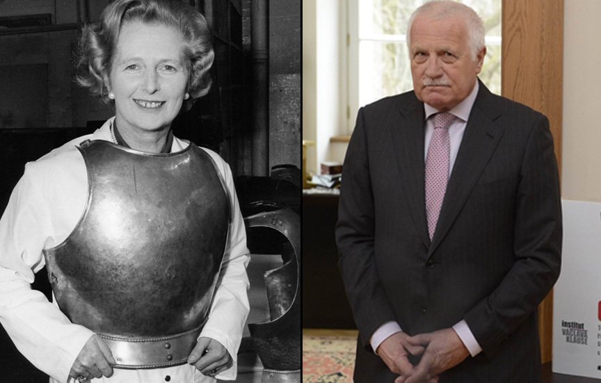 Václav Klaus bral Margaret Thatcherovou za vzor a nejen železnou, ale i milou dámu, která v evropské politice dnes chybí