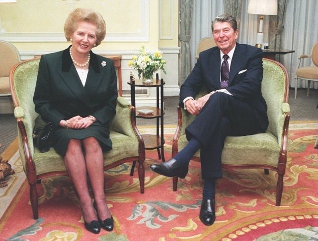 1990 - Železná lady a bývalý americký prezident Ronald Reagan