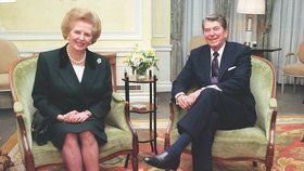Železná lady a bývalý americký prezident Ronald Reagan (1990)