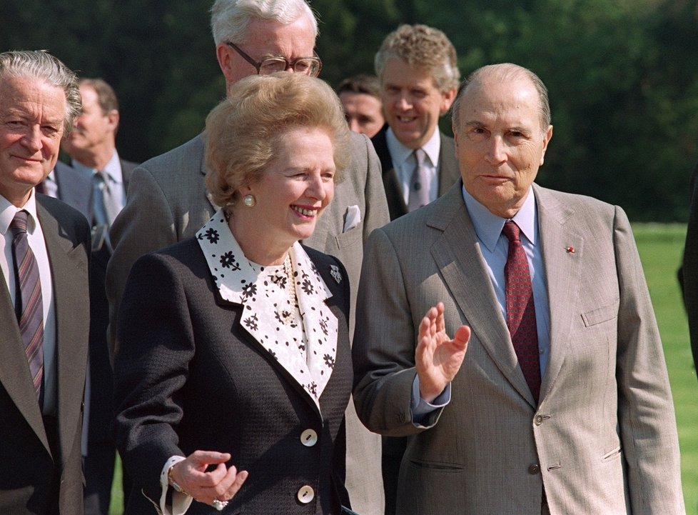 1990 - Na návštěvě Francie s tehdejším prezidentem François Mitterrandem