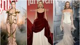 Margot Robbie ovládá červené koberce: Nejkrásnější žena světa inspiruje outfity z filmu Bouřlivé výšiny