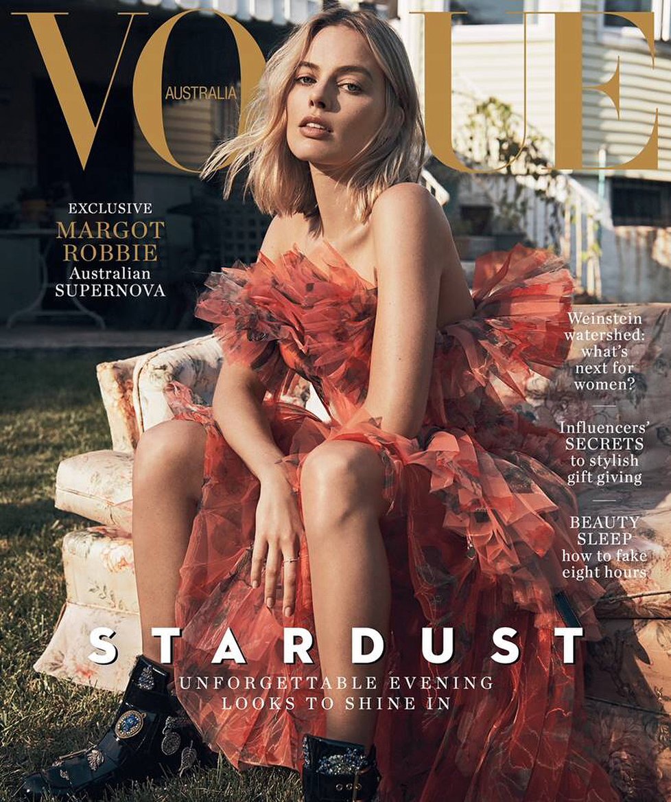 Představitelka Harley Quinn Margot Robbie zdobí titulku australského Vogue.