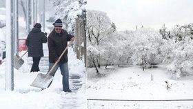 Namrzlé chodníky a sněhové závěje? Do ulic vyrážejí uklízet nezaměstnaní