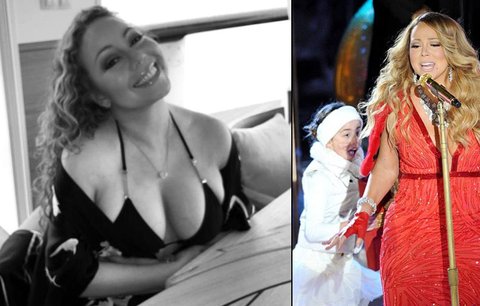 Zpěvačka Mariah Carey na dovolené: Ukázala bujný dekolt