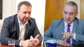 Ministr práce a sociálních věcí Marian Jurečka (KDU-ČSL) a šéf odborářů Josef Středula