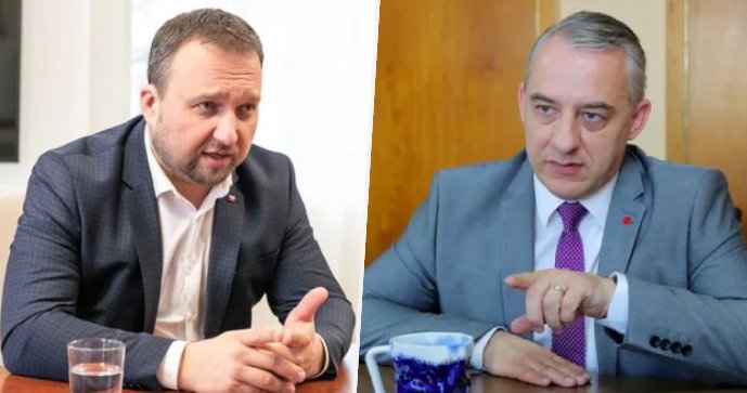 Ministr práce a sociálních věcí Marian Jurečka (KDU-ČSL) a šéf odborářů Josef Středula