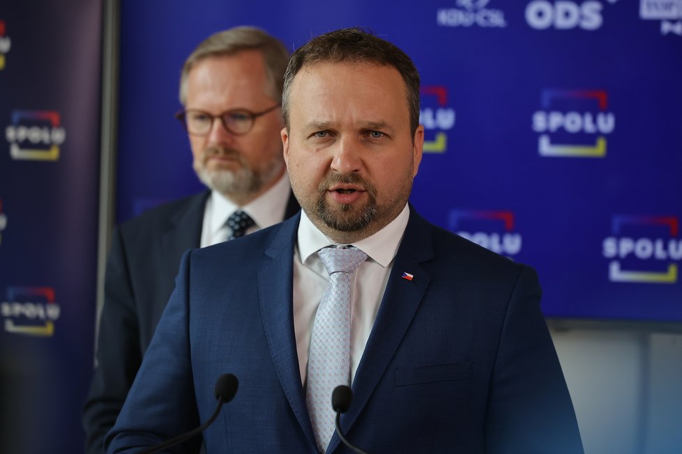 Marian Jurečka (KDU-ČSL) a Petr Fiala (ODS)