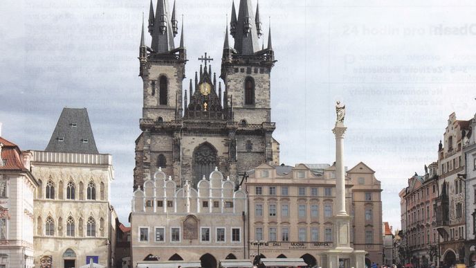 Vizualizace obnoveného mariánského sloupu na Staroměstském náměstí.