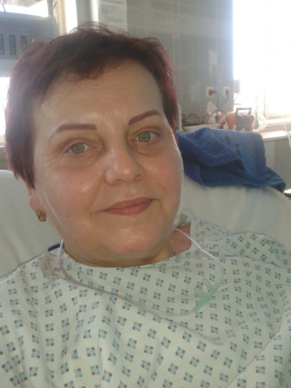 Marie Frýdmanová 3. února 2015. V tu dobu za sebou měla katetrizaci a čekala na operace.
