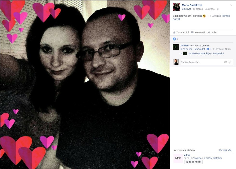 Mladá maminka se pochlubila fotkou s manželem na Facebooku.