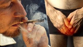 Muž měl 12 hodin trvající erekci po kouření marihuany.