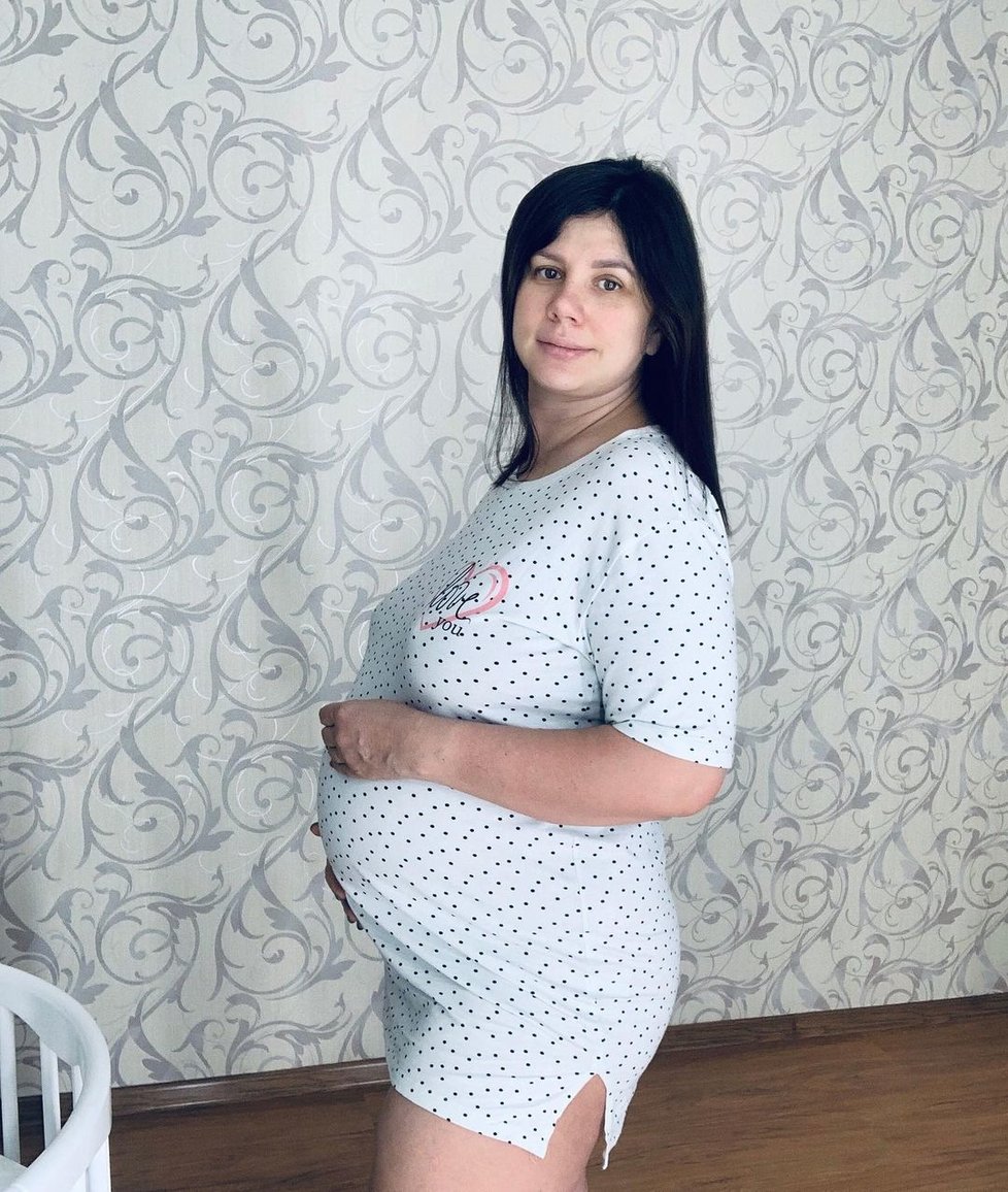 Marina Balmasheva během těhotenství.