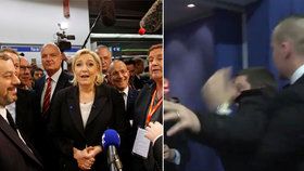 Incident poblíž Marine Le Penové: Bodyguardi odtáhli reportéra, který se chtěl ptát na její skandál.