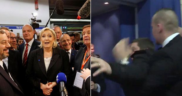 Šel se zeptat Le Penové na skandál: Ochranka ho vykopla, kameraman všechno točil