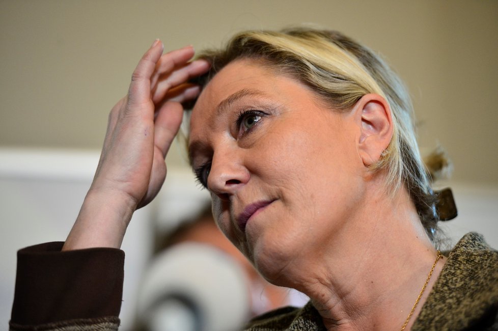 Marine Le Penová v Praze, 2015.