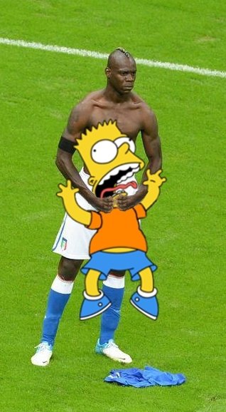 Mario Balotelli převzal výchovu nad Bartem Simpsonem. A pokračuje v Homerových šlépějích