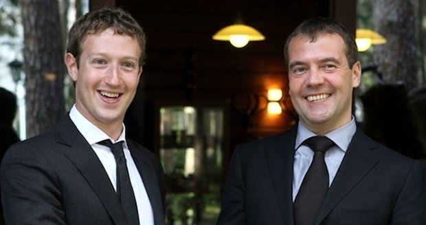 Mark Zuckerberg a Dmitrij Medveděv
