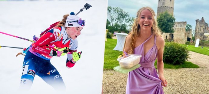 Biatlonistka Markéta Davidová vyrazila na svatbu.