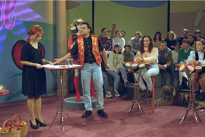 Markéta Mayerová se Slávkem Bourou v pořadu Rande v roce 1997