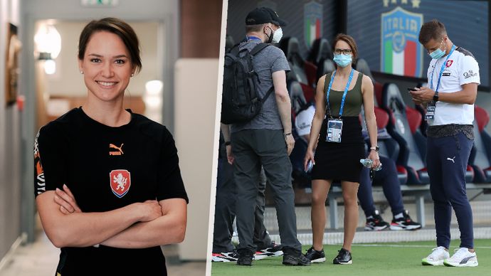 Usměvavá sličná žena Markéta Patová střeží plejery národního áčka před čínským virem.
