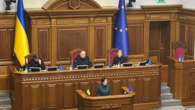 Šéfka Sněmovny Markéta Pekarová Adamová (TOP 09) vystoupila v ukrajinském parlamentu (25.11.2023)