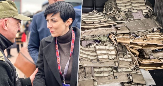 Pekarová přivezla na ukrajinskou hranici neprůstřelné vesty. Další pořídí za peníze z dražby