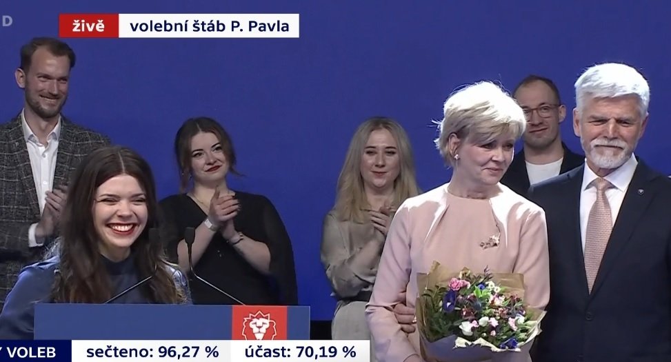 Pavlova mluvčí Markéta Řeháková ve štábu (28. 1. 2023)