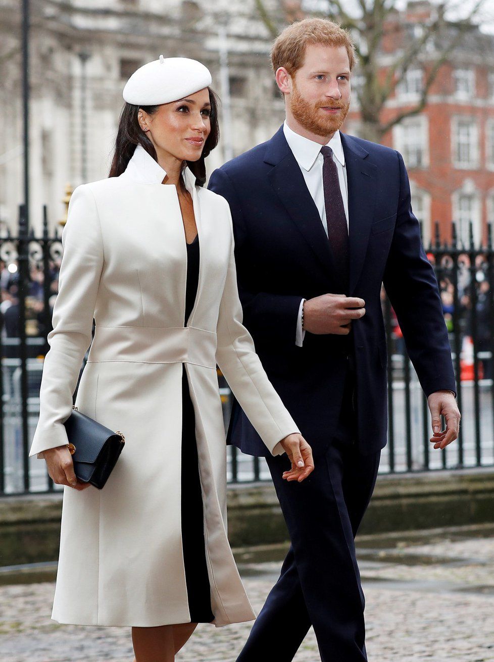 Meghan Markle na mši ve Westminsterském opatství.