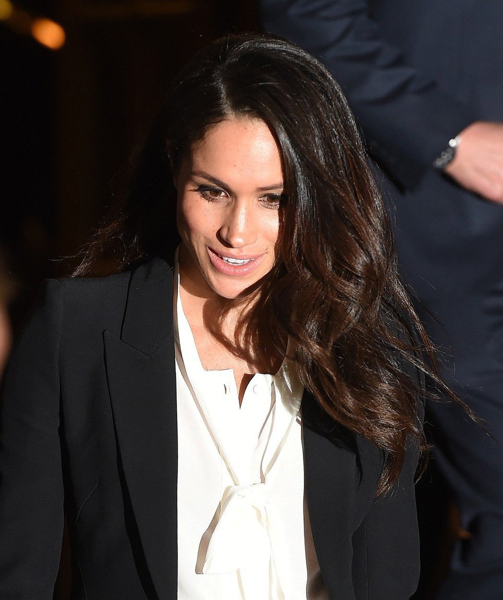 Meghan Markle a princ Harry ve společnosti.