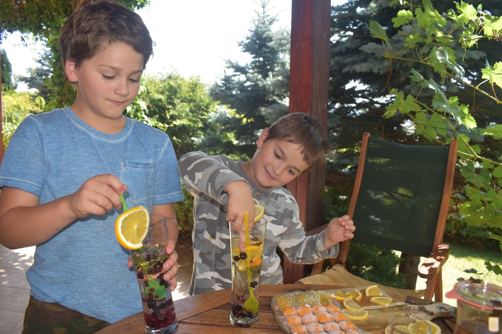 Synové si už od raného věku umí připravit výborné domácí limonády z produktů z vlastní zahrádky.