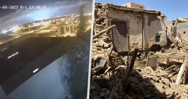 Tajemná světla na obloze těsně před zemětřesením v Maroku: Videa se záhadným úkazem zaplavila internet