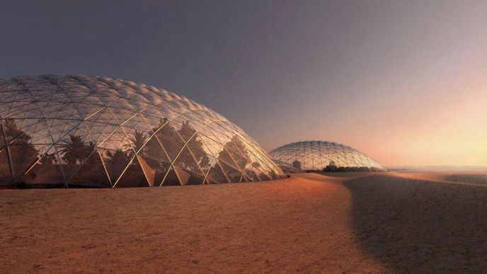 Mars Scientific City bude tvořené futuristickými kopulemi.