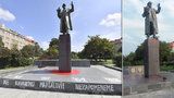 Několik lidí se vrhlo na sochu Koněva v Dejvicích: Umyli ji od červené barvy