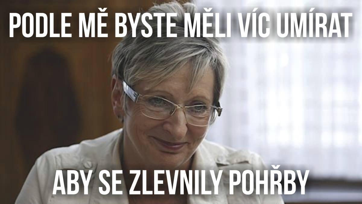 Internetová lidová tvořivost nenechala na ministryni nit suchou.