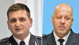 Odvolaný policejní ředitel Martin Červíček a staronový šéf policie Petr Lessy