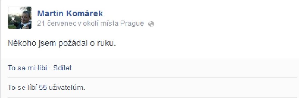 Poslanec Martin Komárek prozradil na Facebooku, že se vyslovil. Řekla ANO?