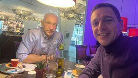 Hejtmani Jan Grolich a Martin Kuba společně v Praze na obědě (26.9.2024)
