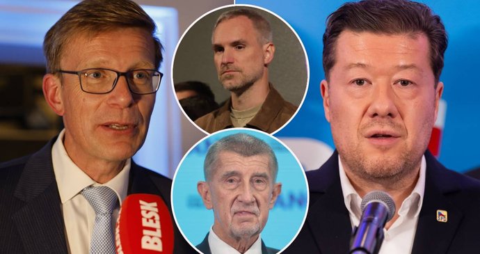 Trable předsedů po volbách: Kupka (ODS), Hřib (Piráti), Babiš (ANO) i Okamura (SPD)