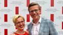 Martin Kupka (ODS) ve Varech s manželkou Miriam (červenec 2026) Martin Kupka (ODS) ve Varech s manželkou Miriam (červenec 2026)