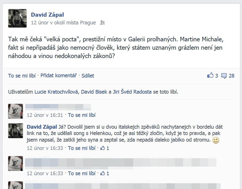 Nevinná konverzace na Facebooku mezi dvěma novináři, později se do rozhovoru vložil Martin Micha
