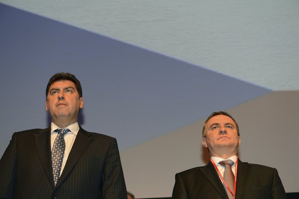 Martin Nejedlý a Vratislav Mynář na sjezdu SPO v roce 2013