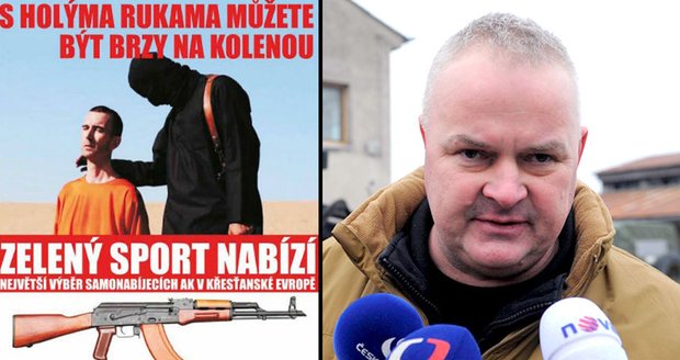 Majitel nelegálního muničáku ve Slatině: Zadával i zvrhlou reklamu s popravou ISIS