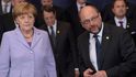 Šéf europarlamentu Martin Schulz s německou kancléřkou Angelou Merkelovou Šéf europarlamentu Martin Schulz s německou kancléřkou Angelou Merkelovou