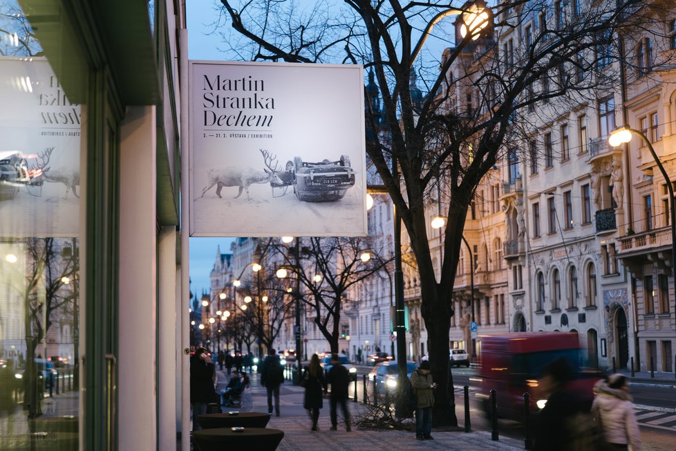 Některé z děl Martina Stranky vystavovaných v galerii Mánes