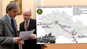 Ministr obrany Stropnický seznámil vládu s průjezdem dalšího konvoje NATO (na mapce jeho trasa)