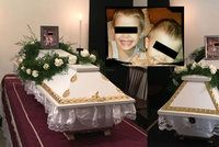 Rodina, která uhořela při nehodě: Martínka (†3) a Milánka (†4) pochovali v bílých rakvích