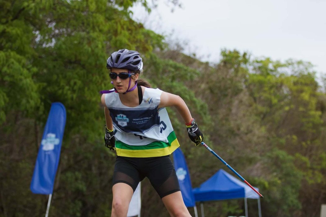 Chilská biatlonistka Martina Flores Herrmannová
