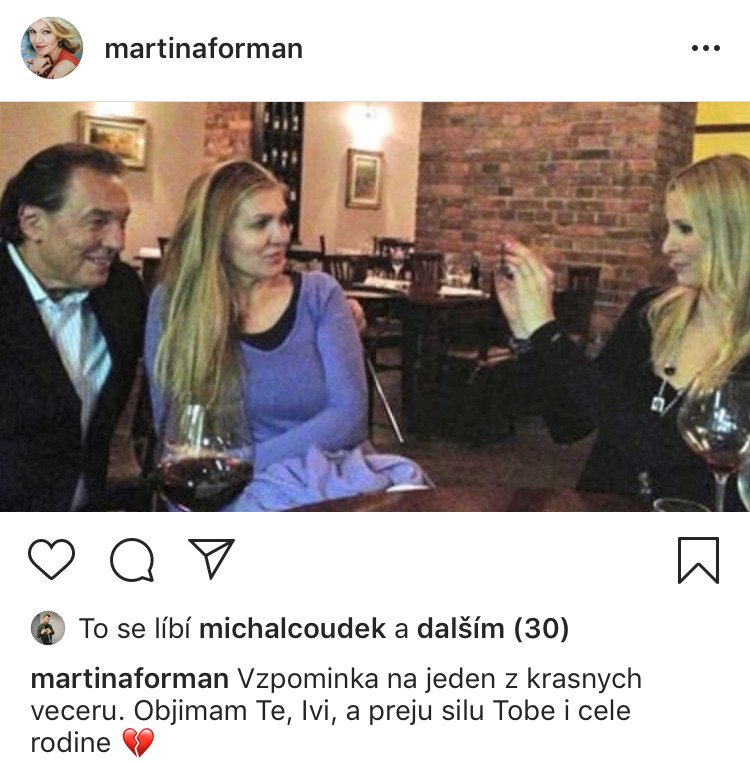 Celebrity vyjadřují smutek nad smrtí Karla Gotta: Martina Formanová