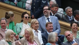 Martina Navrátilová v hledišti Wimbledonu